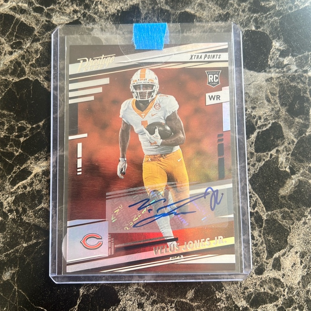 Velus Jones Jr Rookie Auto Sports Card